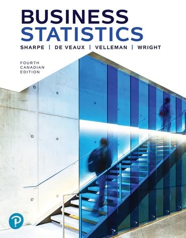 Cover design for the 4th edition of Business Statistics showing people sitting at a curved conference table with laptops and tablets