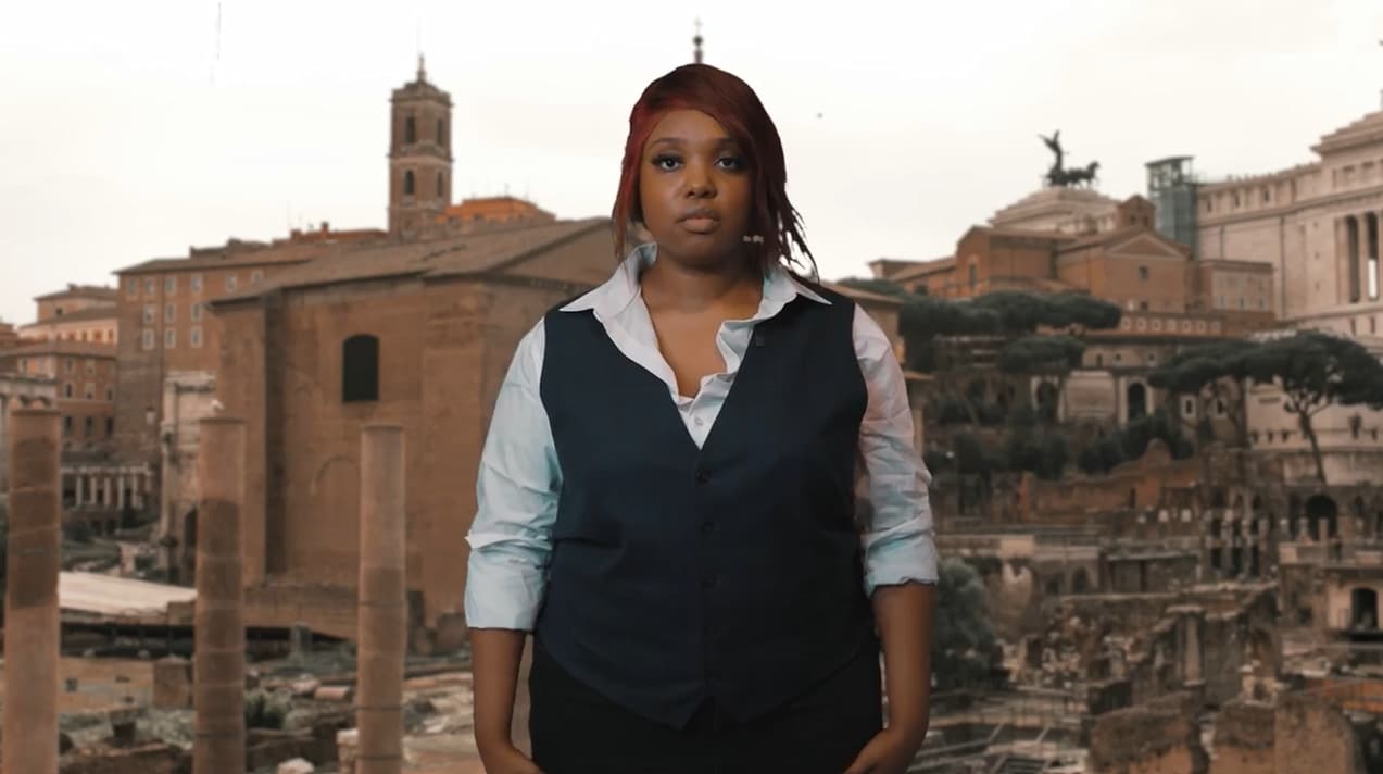 Screenshot from Romeo & Juliet videos showing Prince Escalus 