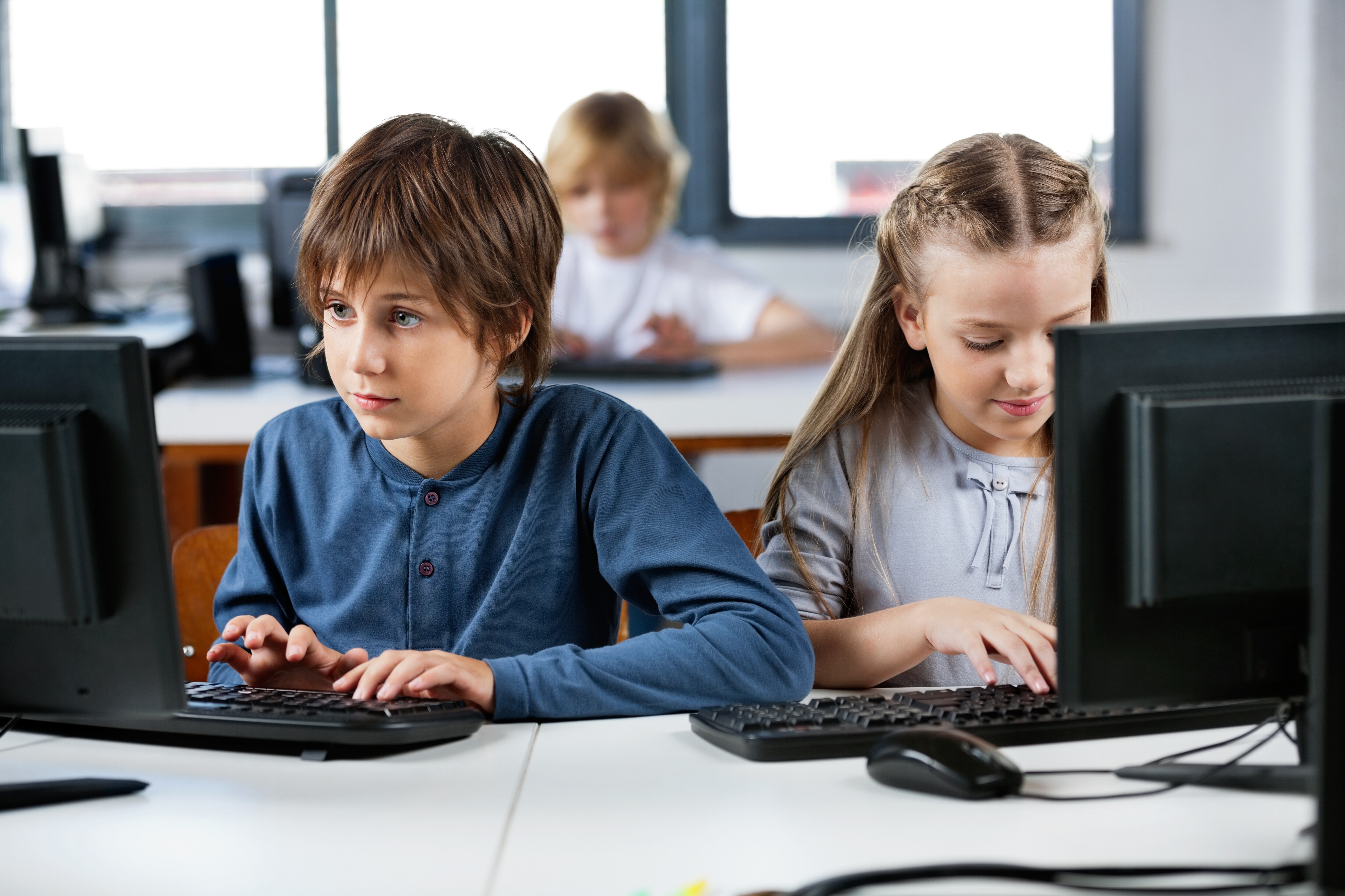 Pupils using computers