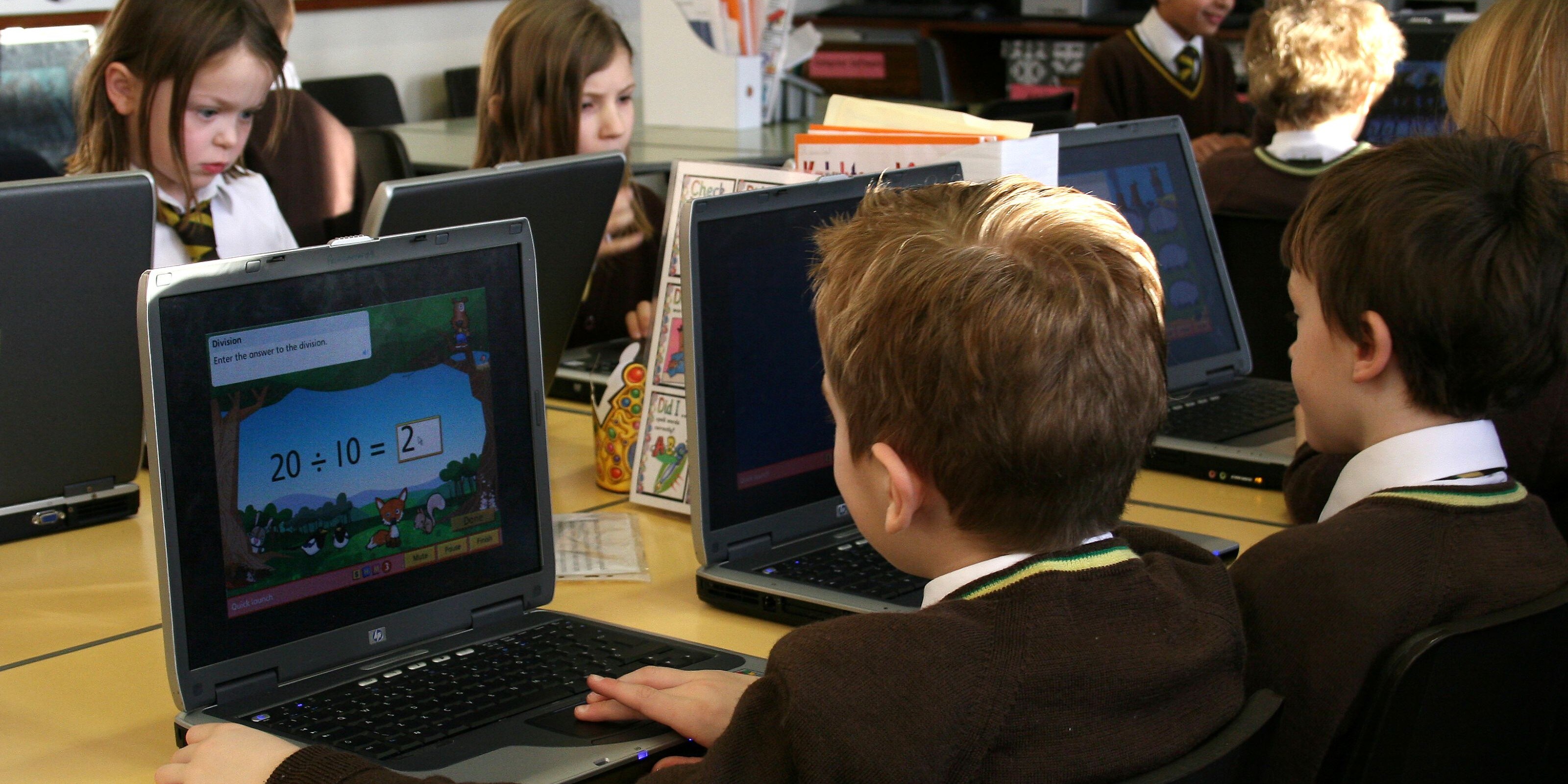 Pupils working on computers