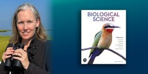 Author and Professor Kim Quillin with her book, Biological Science, 8th Edition
