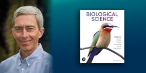 Author and professor Greg Podgorski and his book, Biological Science, 8th Edition 