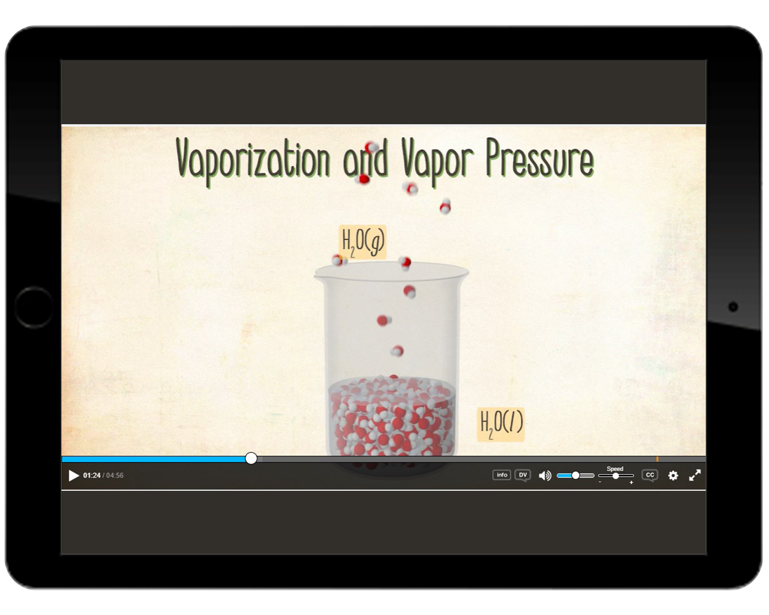 Still image from a video on vaporization and vapor pressure