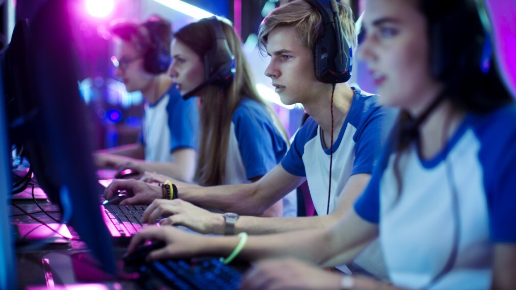 Young people participating in esports