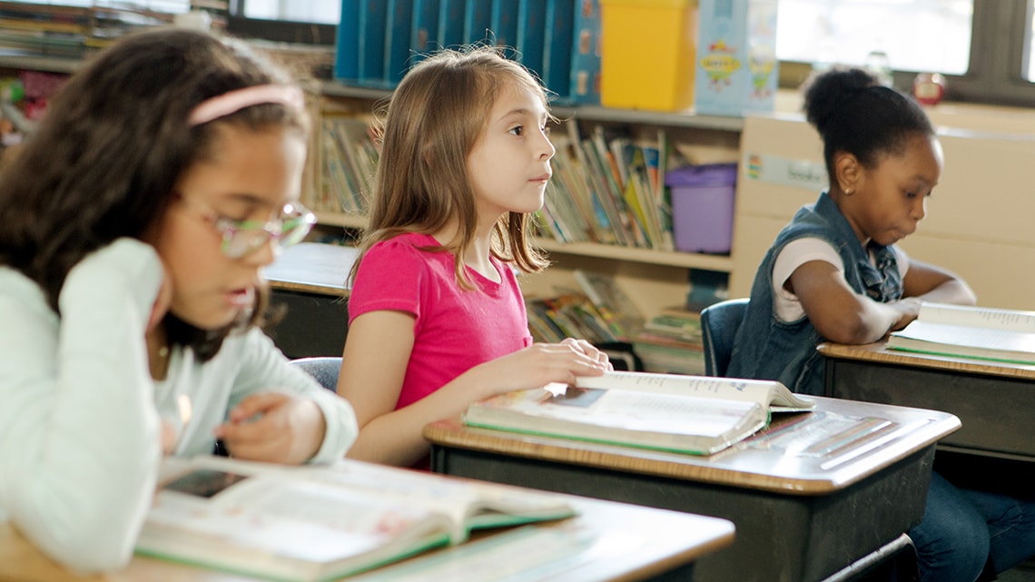 Children learning in a classroom
