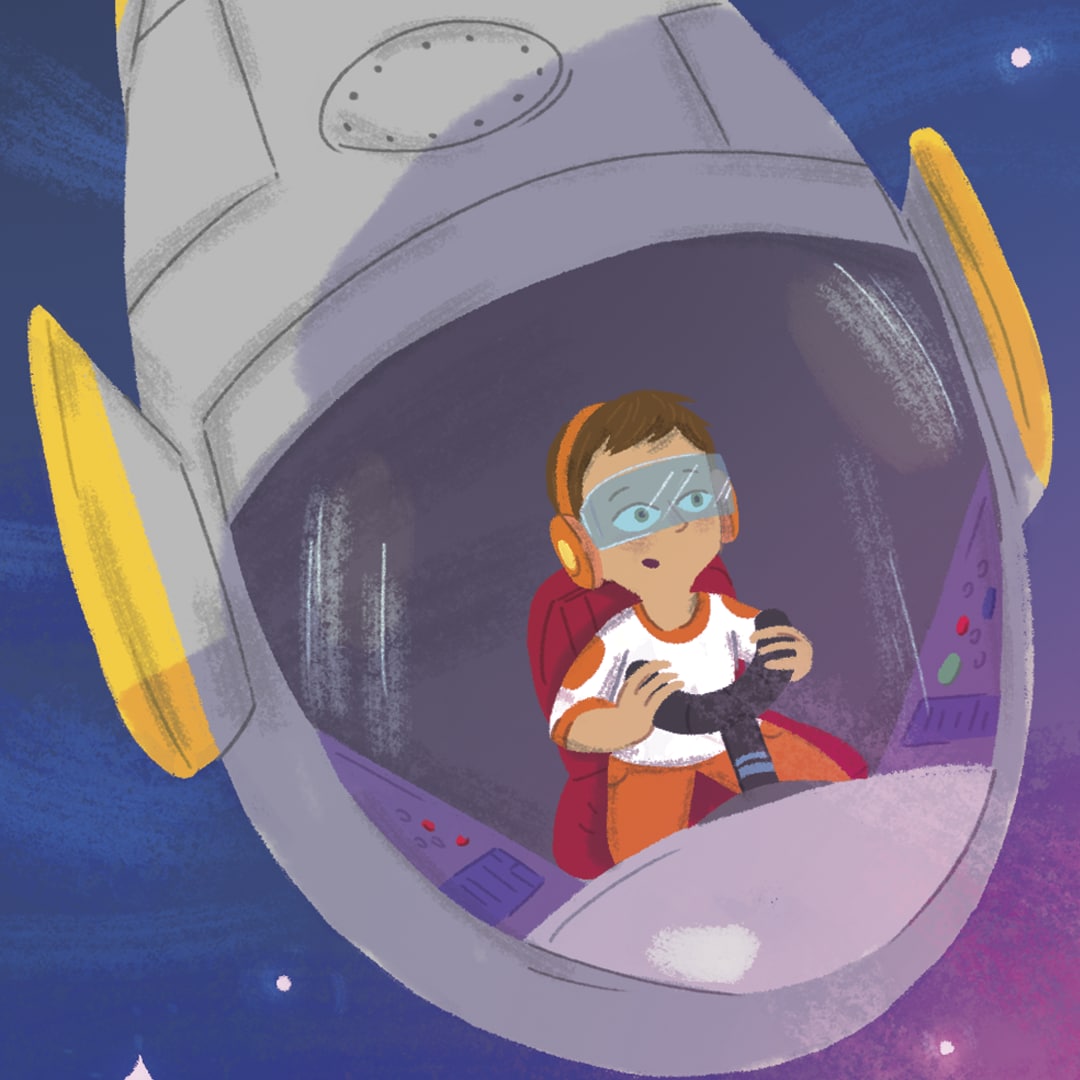 Image of Romeo in his spaceship