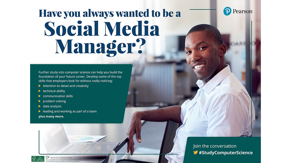 Social Media Manager poster - male