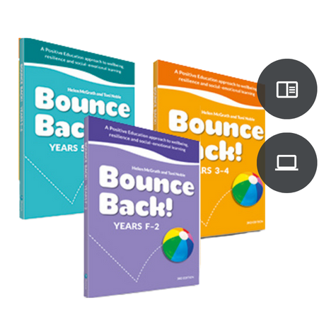 Image of the Bounce Back books for Years F to 2, 3 to 4 and 5 to 6.