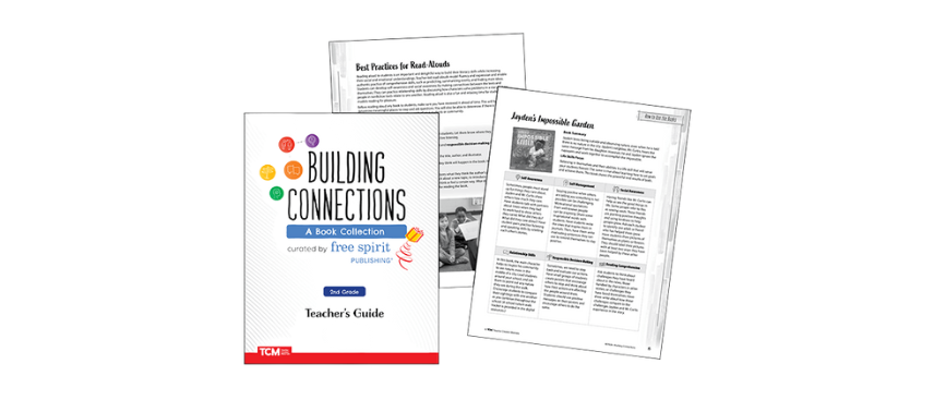 Image of Building Connections Teacher Guide cover and two inside pages