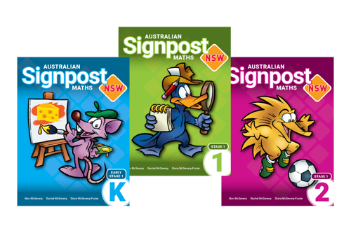 Image showing the new Australian Singpost Maths NSW covers for K, 1 and 2.