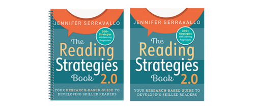 Image of two books from Jennifer Serravallo called The Reading Strategies Book 2.0, one spiral bound.