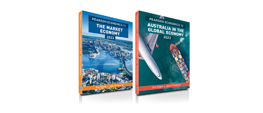 Image showing Pearson Senior Economics Student Books for year 11 and 12. 