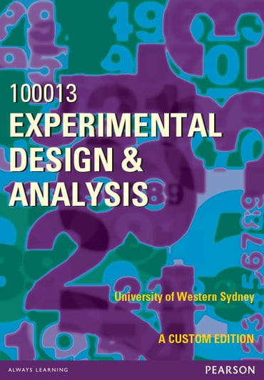 Experimental Design & Analysis 100013 (Custom Edition)
