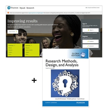 Research Methods, Design and Analysis, Global Edition + MyLab Research
