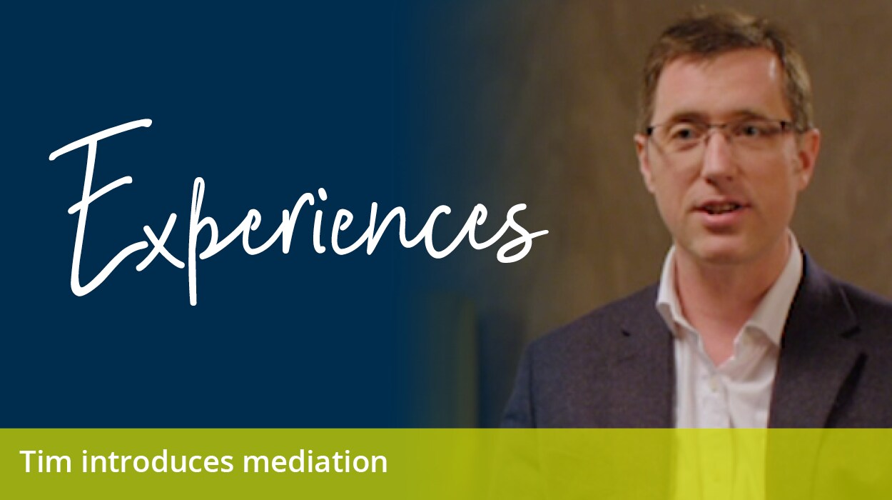 Mediation promo image with photo of Tim Goodier