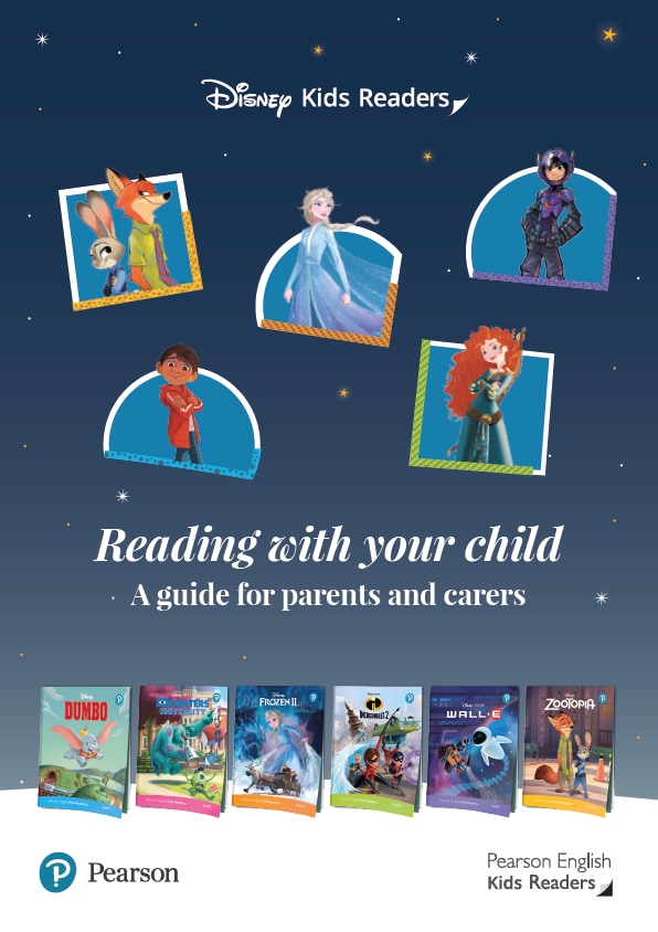 Reading guide booklet cover with Disney characters