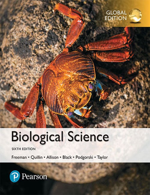 <img alt="Biological Science, 6th Global Edition. Scott Freeman, Kim Quillin, Lizabeth Allison, Michael Black, Emily Taylor, Greg Podgorski and Jeff Carmichael">