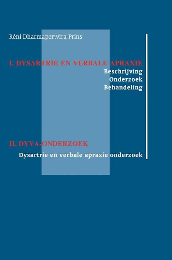 Cover Dysartrie en verbale apaxie - DYVA-onderzoek, 4e editie