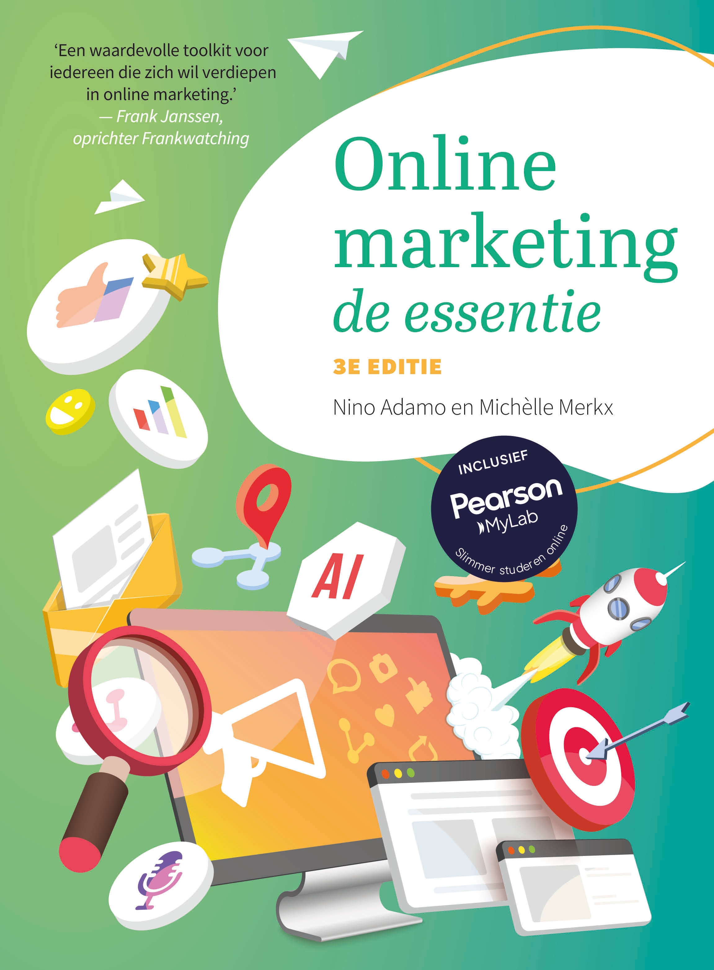Cover Online marketing, de essentie, 3e editie met MyLab