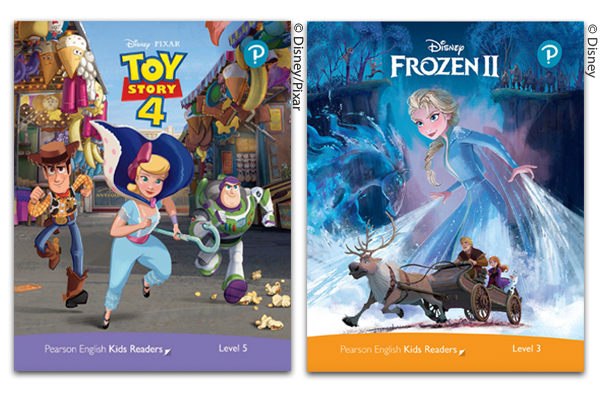 Pearson Englsih Kids Readers - Disney Toy Story 4 and Frozen 2 book covers