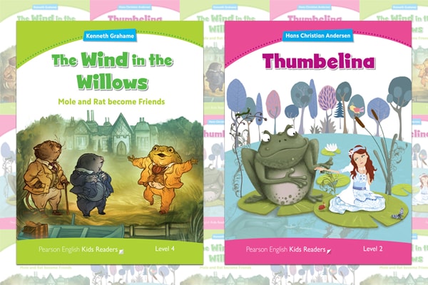 Pearson English Kids Readers -  Wind in the Willows and Thumbelina book covers