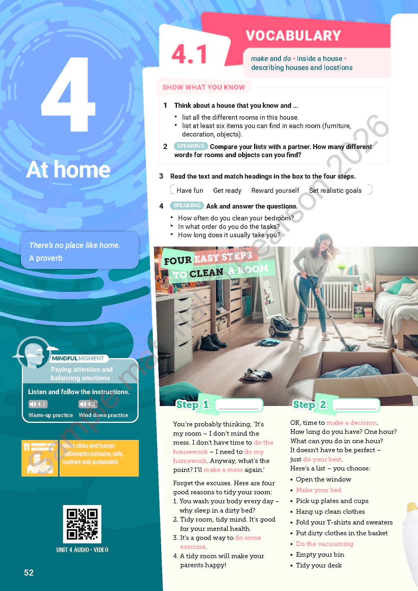 Focus Student Book Unit 4 sample page