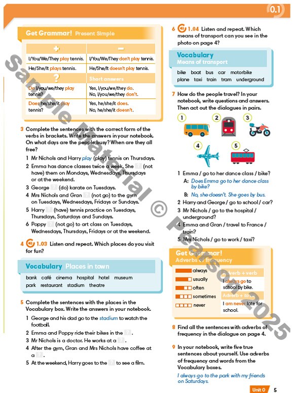 Strona przykładowa z podręcznika ucznia na poziomie A2