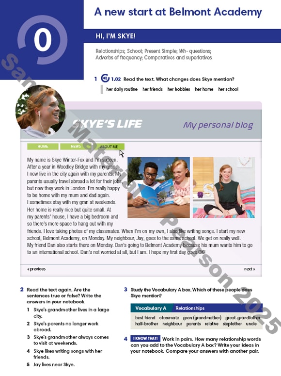 Strona przykładowa z podręcznika studenta na poziomie B1+