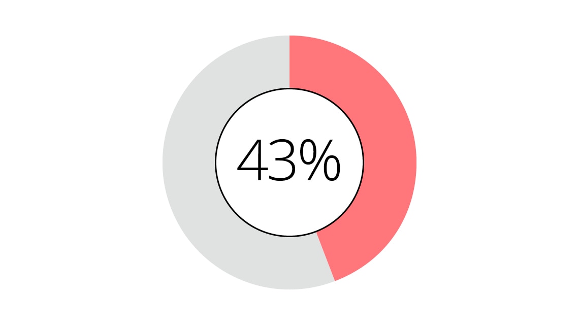 43% in doughnut ring