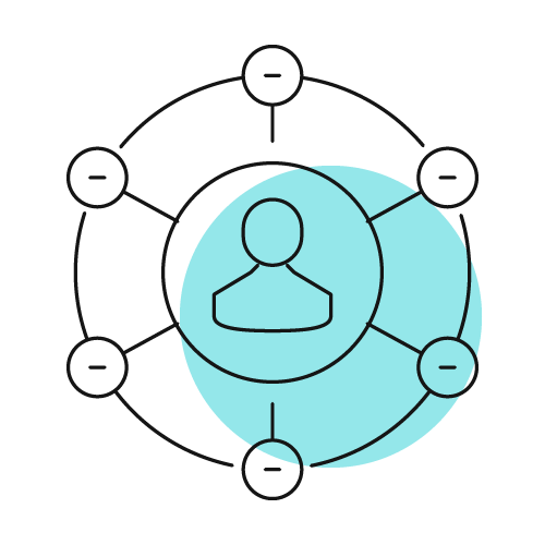 A pictogram depicting networking on Linkedin