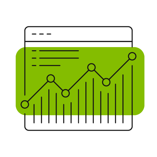 performance graph in fresh green