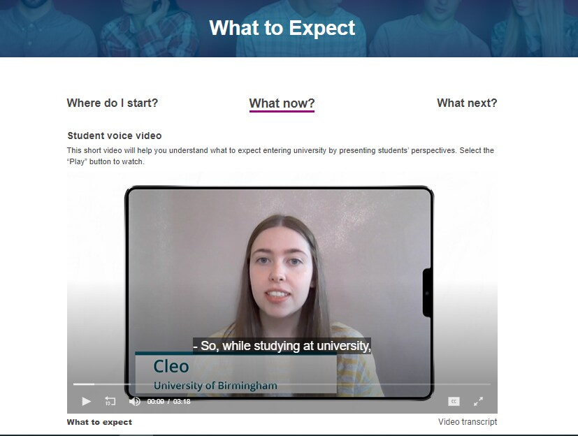 Student voice video - Transitioning to HE