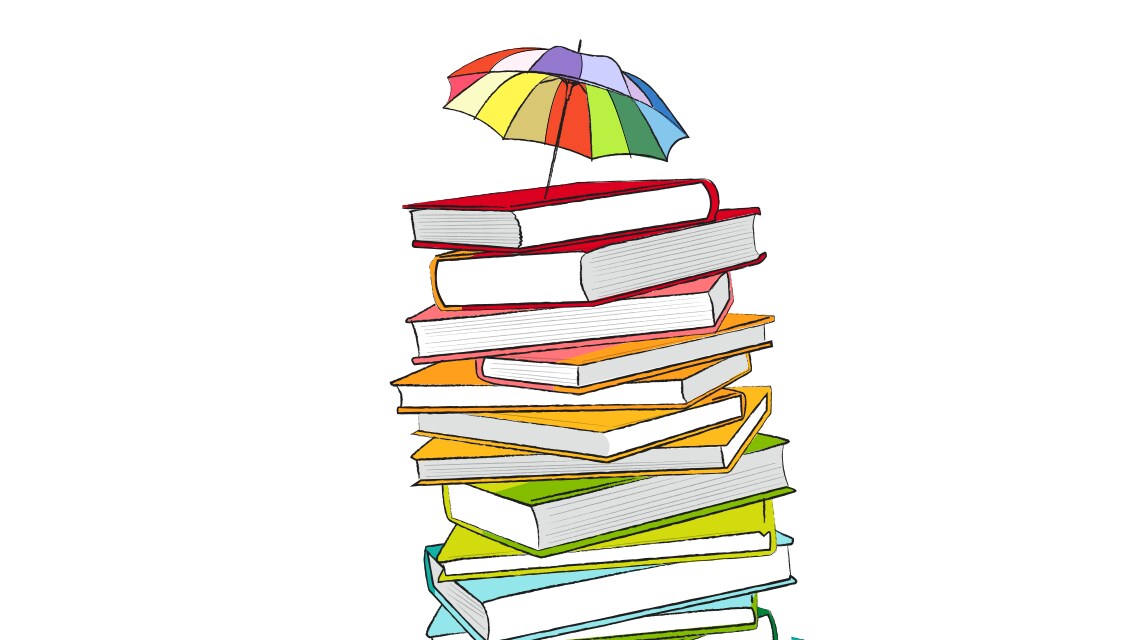 Pride - books and umbrella