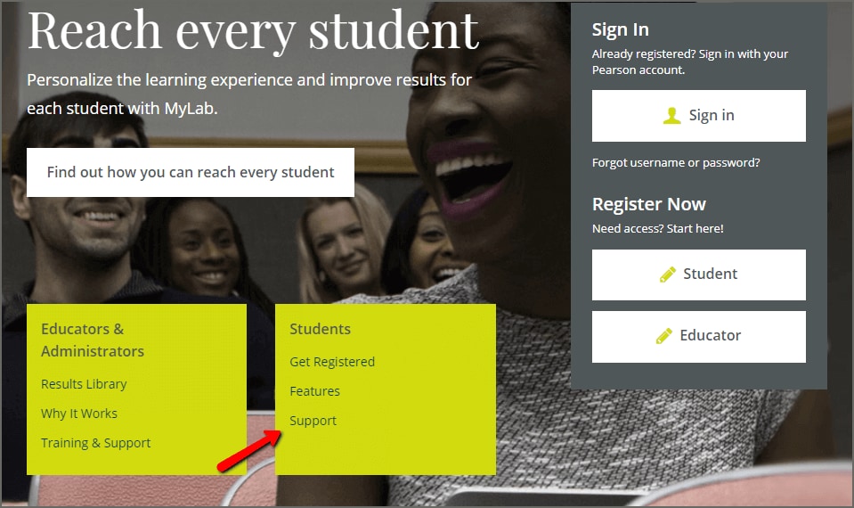 Find accessibility information for Pearson products